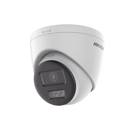 [Audio Bidireccional + Dual Light + ColorVu] Turret TURBOHD 4K (8 Megapixel) / Lente 2.8 mm / 40 mts IR EXIR + 40 mts Luz Blanca / Micrófono y Bocina Integrado / Exterior IP67 / dWDR