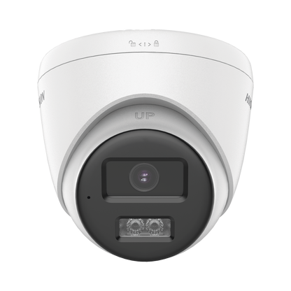 [Audio Bidireccional + Sirena & Estrobo + Dual Light + ColorVu] Turret TURBOHD 4K (8 Megapixel)  / Lente 2.8 mm / 40 mts IR EXIR + 40 mts Luz Blanca / Sirena / Micrófono y Bocina Integrado / Exteri