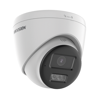 [Audio Bidireccional + Sirena & Estrobo + Dual Light + ColorVu] Turret TURBOHD 4K (8 Megapixel)  / Lente 2.8 mm / 40 mts IR EXIR + 40 mts Luz Blanca / Sirena / Micrófono y Bocina Integrado / Exteri