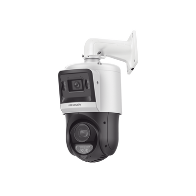 [TandemVu] Domo PTZ IP 4 Megapixel + Cámara Fija 4 Megapixel / 15X Zoom / 100 mts IR + 30 mts Luz Blanca / IP67 / ACUSENSE / PoE+ / 2 Micrófonos Integrados y Bocina / Alerta Audible y Luz Estrobosc