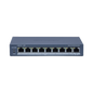 Switch PoE+ / Monitoreable / 8 Puertos 10/100 Mbps PoE+ / 1 Puerto 1000 Mbps Uplink /  Configuración Nube Hik-Partner Pro / Modo Extendido hasta 300 metros / 60 W