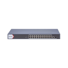 Switch PoE+ Administrable / 24 Puertos Gigabit / 1 Puerto Uplink Gigabit / 1 Puerto SFP Uplink / 230 W / Alcance Extendido 300 m (984.3 ft)