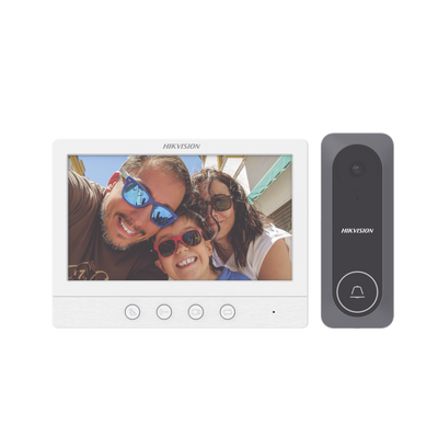 Kit de Videoportero TurboHD con Pantalla LCD a Color de 7\" / Frente de Calle para Exterior de Policarbonato / 720p (1 Megapíxel )130° de Visión (Gran Angular)
