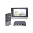 Kit de Videoportero IP / Pantalla Táctil 7\" / Cámara 1080p / IR Nocturno 3 m (9.8 ft) / IP65 / PoE / Apertura MIFARE / App Móvil