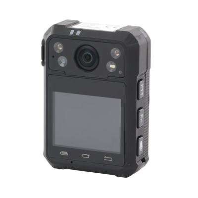 Body Camera Portátil / Grabación a 1920 × 1080p / Pantalla Frontal 1.77\" TFT / Conexión Remota 4G / WiFi / GPS / Fotos de Hasta 40 Megapixel / IP68 / H.265 / 128 GB de Almacenamiento / Microfono I
