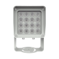 Lampara IR de Luz Continua / 16 Lámparas LED / Distancia Efectiva 16 a 25 metros / Cobertura 40° / Exterior IP66