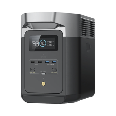 EcoFlow DELTA 2 MAX | Estación de Energía Portátil 2048Wh Litio LFP / 6 AC 2400 W (Max. 3400W) / 2 USB-C 100W / Capacidad para Aumentar Respaldo / Soporta Cargador de Coche 10A a 12.6V / Conectivid