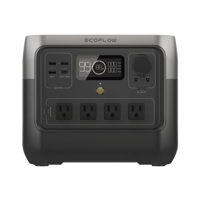 EcoFlow River 2 Pro | Estación de Energía Portátil 768Wh Litio LFP / 4 AC 800W (Max. 1600W) / 1 USB-C 100W / 3 USB -A 12W / Cargador de Coche 10A, 126W Max. / Conectividad WiFi y Bluetooth (App) /