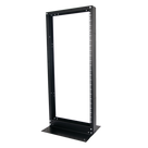 Rack de 2 Postes / 24 UR / 19\" EIA-310D / Carga 460 kg / Base L para Piso / Acero Cal. 11 y 14