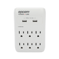 Multicontacto de Pared 110 Vca / Supresor de Picos 1080 Joules / 6 x Nema 5-15P / 2 x USB (5V @3.4A)