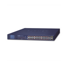 Switch PoE No Administrable / 24 Puertos 10/100 Mbps / 2 Puertos Combo Gigabit TP/SFP / PoE 802.3af/at 300 W / Alcance Extendido 250 m (820.2 ft) / Pantalla LCD
