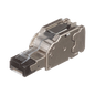 Plug RJ45 Blindado, Instalación Recta, Terminación en Campo Certificable, Compatible con Cat5e, Cat6 y Cat6A, Color Plata