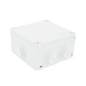 Caja Estanca de PVC Para Derivación y Conexión, 6 Entradas, Tapa con Tornillo de 1/4\" de Vuelta, 100x100x50 mm (Área Interna), Uso Exterior IP55, Material que no Propaga el Fuego y Libre de Háloge