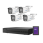 Kit TurboHD 1080p + SSD 500 GB / DVR 4 Canales / 4 Cámaras Bala ColorVu con Micrófono Integrado / Fuente de Poder / Accesorios de Instalación