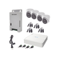 Kit HiLook Audio Bidireccional TurboHD 1080p / DVR 4 Canales / 4 Cámaras Eyeball (Exterior) con Bocina y Microfóno Integrado / 1 Fuente de Poder / Accesorios