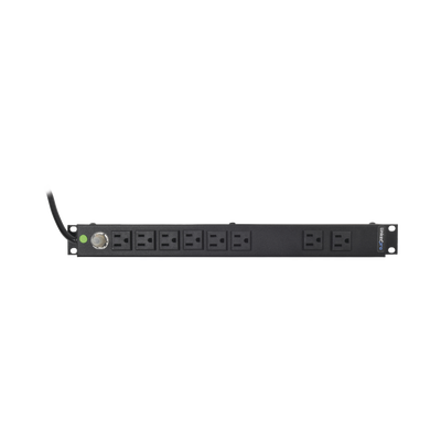 Multicontacto Horizontal (PDU) de 8 Contactos (NEMA 5-15R) Rack 19\" 1UR. Voltaje Entrada/Salida: 120Vca/15A