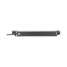 PDU Horizontal / 6 Contactos NEMA 5-15R / 15A / 120Vca / Rack 19\" / 1U / Cable 2.5 m (8.2 ft)