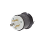 Clavija Industrial con Bloqueo de Media Vuelta / 20 A 125 V CA / 2 Polos 3 Hilos / Color Blanco y Negro / Nema L5-20P.