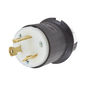Clavija Industrial con Bloqueo de Media Vuelta / 30 A 125 V CA / 2 Polos 3 Hilos / Color Blanco y Negro / Nema L5-30P.