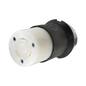 Conector Industrial con Bloqueo de Media Vuelta / 30 A 125 V CA / 2 Polos 3 Hilos / Color Blanco y Negro / Nema L5-30R.