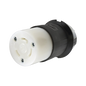 Conector Industrial con Bloqueo de Media Vuelta / 30 A 250 V CA / 2 Polos 3 Hilos / Color Blanco y Negro / Nema L6-30R.