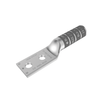 Zapata Terminal de Cobre Electrolítico/ Cañon Largo con 2 Perforaciones para Tornillos de 1/2\" / Cable Calibre 2/0 / Espaciamiento entre orificios de 1 3/4\".