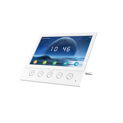 Monitor IP/SIP para interior, Wi-Fi, pantalla a color de 7\", audio de 2 vías, PoE, 8 interfaces de entrada de alarma.