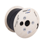 Carrete de 1 km de Fibra Óptica Drop, Interior/Exterior G.657A2 Monomodo de 2 Hilos (Bifibra), Diseñada para Fusionarse, Dieléctrica, Forro Negro, (No Soporta Conectores Mecánicos)