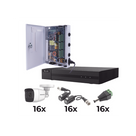 Kit de Videovigilancia TurboHD / DVR 16 Canales / 16 Cámaras Bala 1080p / Audio por Coaxitron / IR 25 m (82 ft) / Fuente de Poder 20A