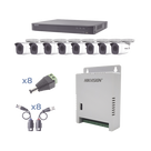 Kit TurboHD / DVR 8 Canales / 8 Cámaras Bala 1080p / Lente 2.8 mm / IR 20 m (65.6 ft) / Fuente Regulada hasta 15 Vcc / Transceptores UTP