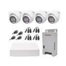 Kit de Videovigilancia TurboHD / DVR 4 Canales / 4 Cámaras Eyeball 2 Megapixel / Audio por Coaxitron / Luz Dual 20 m (65.6 ft) Blanca + 30 m (98.4 ft) IR / IP67 / Fuente de Poder Seleccionable