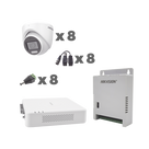 Kit TurboHD / DVR 8 Canales / 1080p / Audio Coaxitron / 8 Cámaras Eyeball / Micrófono Integrado / Luz Dual IR 30 m (98.4 ft) + Blanca 20 m (65.6 ft) / Fuente Seleccionable 12V/13.5V/15V