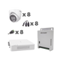 KIT TurboHD 1080p / DVR 8 Canales con audio por coaxitron / 8 Cámaras con Micrófono Integrado 101° Visión/  luz blanca + IR visión nocturna  / Transceptores / Conectores / Fuente de Poder Profesion