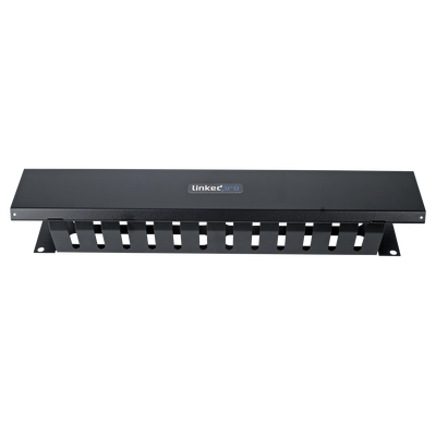 Organizador de Cables Horizontal de 2U para Rack de 19\" con Cubierta Metálica