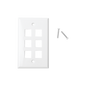 Placa de Pared de 6 Puertos, Keystone, Color Blanco