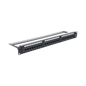 Panel de Parcheo de Impacto (110) UTP de 24 Puertos Cat6A, 19 Pulgadas (48.26 cm), con Barra para Organizar Cables y Espacio para Etiqueta