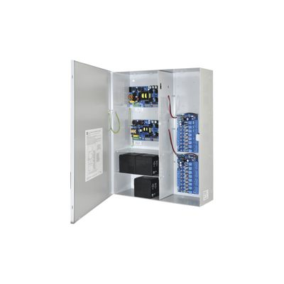 Fuente de poder DUAL ALTRONIX de 12 Vcc @ 9.3 Amper, y 24 Vcc @ 9.6 Amper con 16 salidas, con capacidad de batería de respaldo, requiere batería, para aplicaciones de control de acceso, alarmas, CC