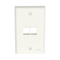 Placa de Pared Vertical, Salida Para 2 Puertos Keystone, Color Blanco Mate