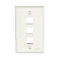 Placa de Pared Vertical, Salida Para 3 Puertos Keystone, Color Blanco Mate