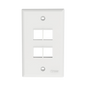 Placa de Pared Vertical, Salida Para 4 Puertos Keystone, Color Blanco