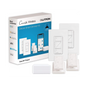 Kit de inicio de iluminación inteligente con hub Smart Bridge, 2 atenuadores de pared sin neutro, 2 controles Pico con pedestal de mesa y 2 placas, Caseta Wireless