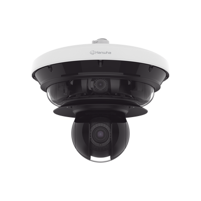 Cámara IP Multisensor 34MP (4 sensores 4K) con lentes motorizados / PTZ 2 MP 40X / Hasta 2 tarjetas MicroSD de 512GB / WDR de hasta 150dB / IP66 / IK10 / autoseguimiento / Inteligencia artificial p