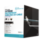 Cable UTP Categoría 5e para Exterior / 24AWG 4 Pares / Conductor Cobre Desnudo / Cubierta LDPE Negra Resistente a Rayos UV / Relleno Anti-Humedad PE Tap Compound / Soporte PoE IEEE 802.3at y Gigabi