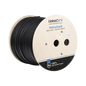 Bobina de Cable FTP con Mensajero de Acero de 305 Metros (1000 Pies) Cat6+ Calibre 23, Color Negro, para Aplicaciones en Video Vigilancia y Redes de Datos / Uso en Intemperie y Aplicaciones Aéreas