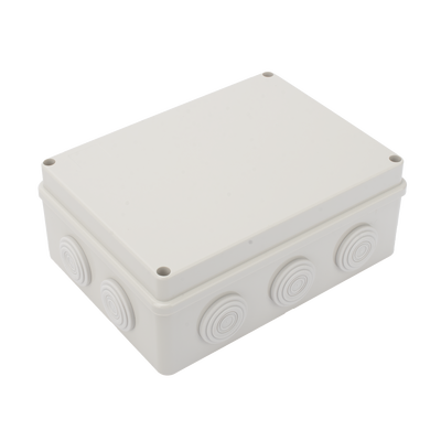 Caja Derivación-Conexión de Plástico (140 X 190 X 76 mm) con 10 Glándulas de Goma. Para Instalaciones Comerciales, Residenciales e Industriales. Incluye Tornillería para su Tapa. Funciona También c