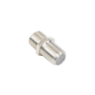 Adaptador Barril Coaxial / Conector F Hembra a F Hembra / 75 Ohm / Montaje en Línea / Zinc Niquelado / Aislante de Polietileno