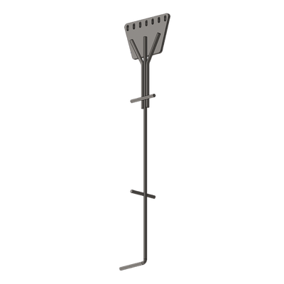 Ancla de Piso Tipo Paleta 7 Orificios para Retenida. Placa: 3/4\", Redondo: 1\", Altura: 210 cm. Galv. Inmersión.