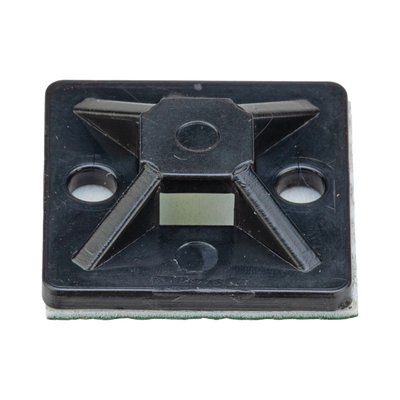 Montaje-Sujetador Adhesivo STRONGHOLD de 4 Vías de 1\" x 1\" x 1/4\", Color Negro,  Nylon 6.6 Retardante de Llamas V-2, Paquete de 100pz