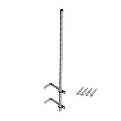 Mástil de 3 m de 1-1/4\" diámetro ced. 30 con Herrajes para Sujeción a Pared.