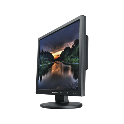 Monitor Profesional LED de 19\" con Cristal templado ideal para Videovigilancia / Uso 24/7 / Resolución 1280x1024p/ Entradas de video HDMI, VGA y BNC